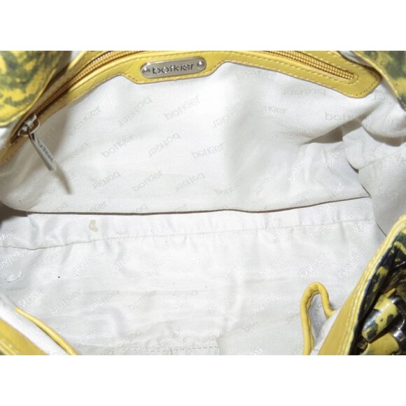 BOTKIER Morgan Indonesian Lamb leather tassel satchel Yellow Green floral print - Picture 6 of 16